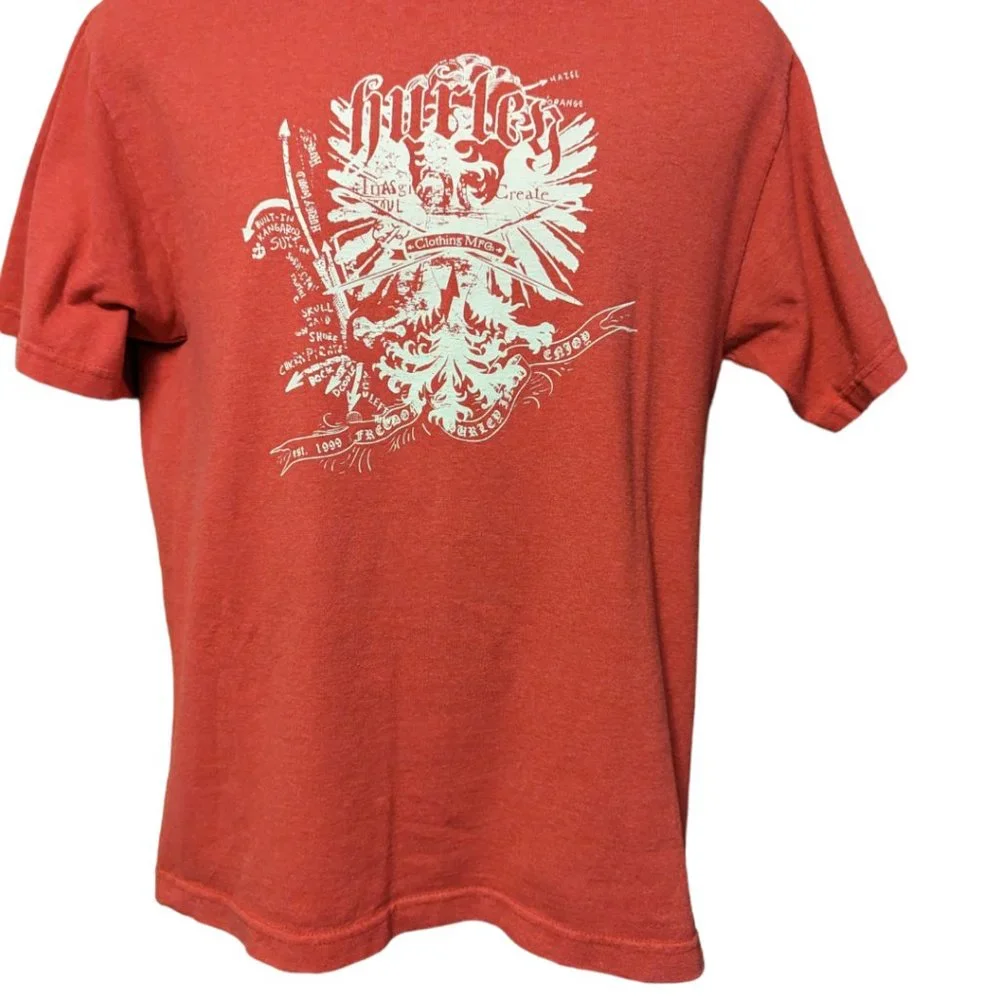 Hurley Short Sleeve Red & White   T-Shirt Size: M - Picture 3 of 9